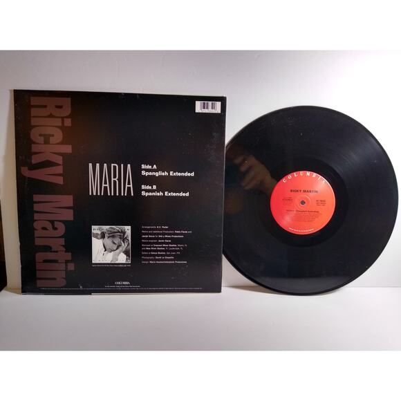 Ricky Martin Maria (Remixes) 12" Vinyl Record Spanish Spanglish 1996 Latin Pop - Picture 4 of 4